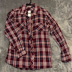 NWT Krazy Kat Dressbarn Button Down Flannel